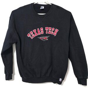 Vintage Texas Tech Red Raiders Sweatshirt Mens XL Black NCAA Russell Athletic